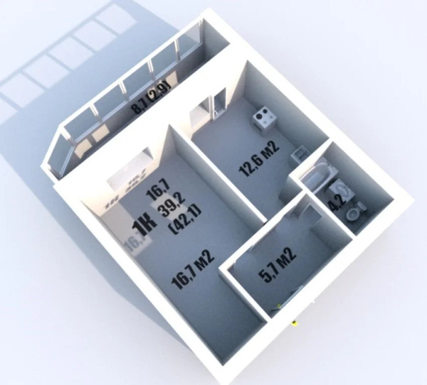 Видовая однушка на Ленинградской